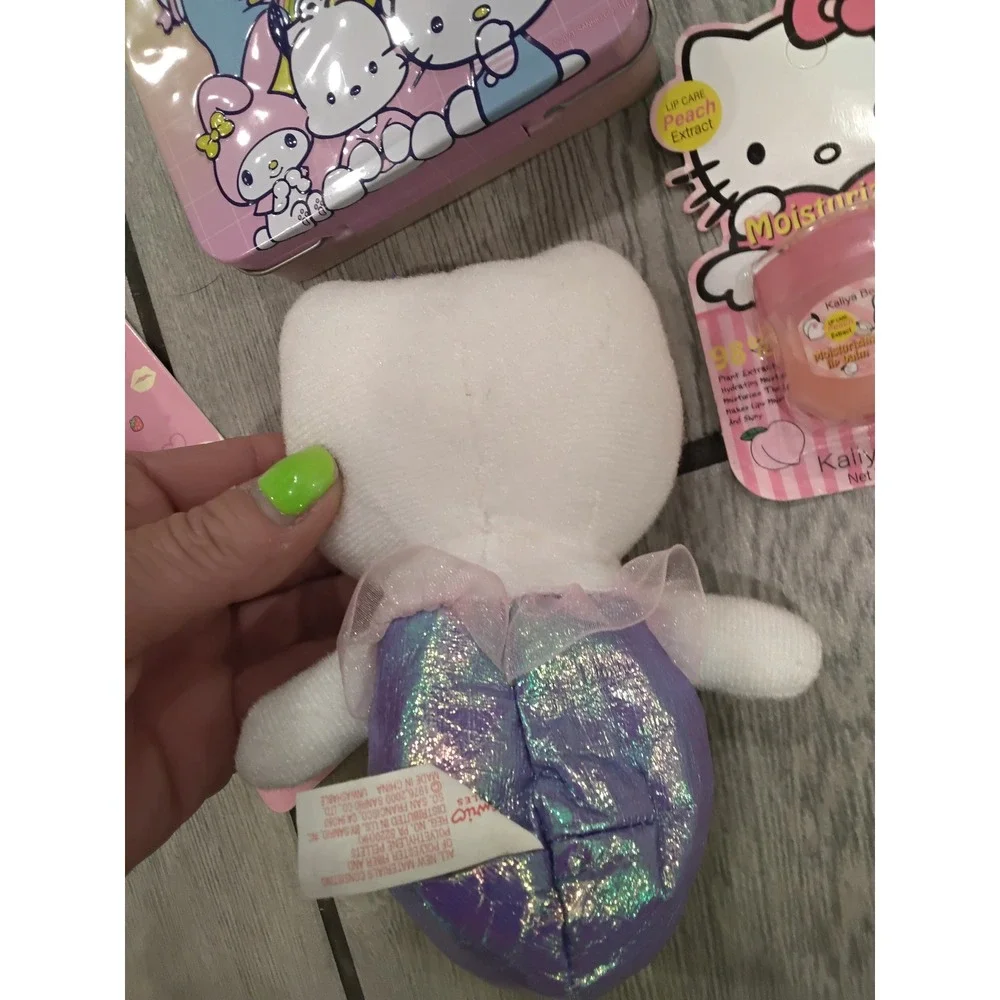 Sanrio Hello Kitty and Friends‎ Mermaid Plush Tin Lip Balm Keychain Set 4pc